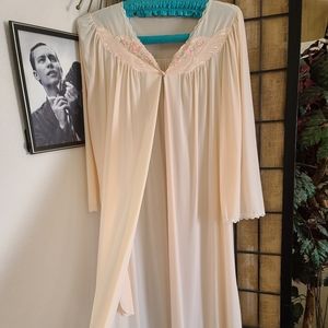 Vintage Peach Shadowline Medium Nylon Housecoat Robe USA